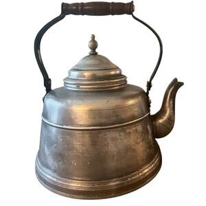 Nickel Copper Bottom Tea Kettle Wood Handle